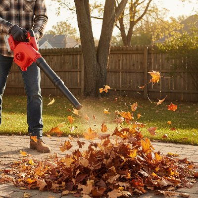 Souffleur de feuilles qui souffle des feuilles