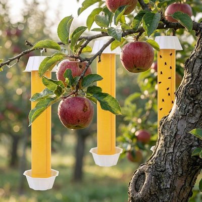 Piègeè a mouche écologique dans arbre pommes