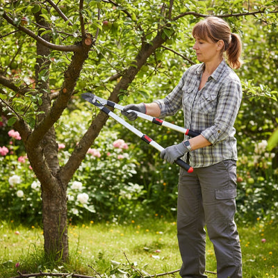 coupe branche téléscopique en extension femme branches