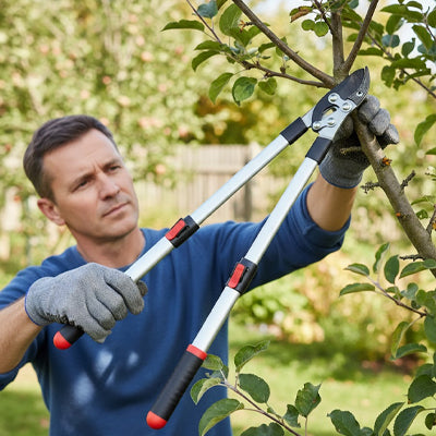 coupe branche téléscopique homme utilise branches