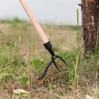 Désherbeur qui va planter ses tiges dans la terre