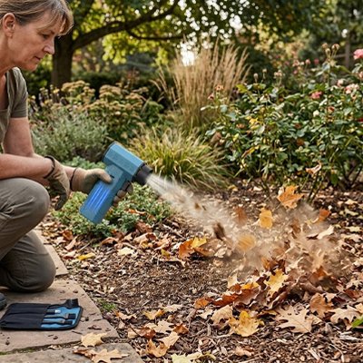 femme qui utilise Souffleur de feuilles 