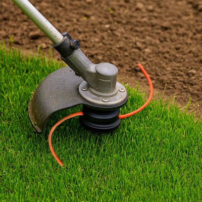 fil pour coupe bordures près du gazon