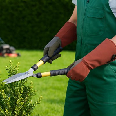 jardinier qui utilise gants anti-coupures