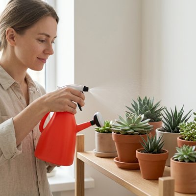 pulverisateur utilisé par femme sur plantes