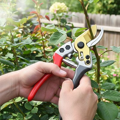 Secateur coupant tige de rosier
