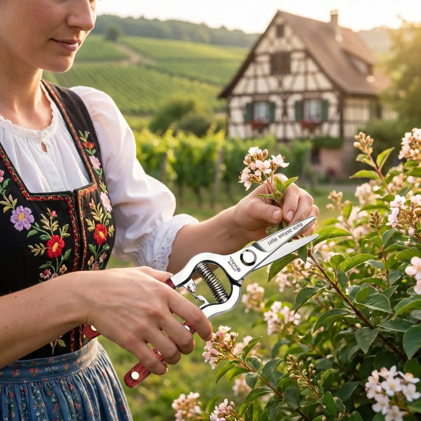 sécateur utilise par femme