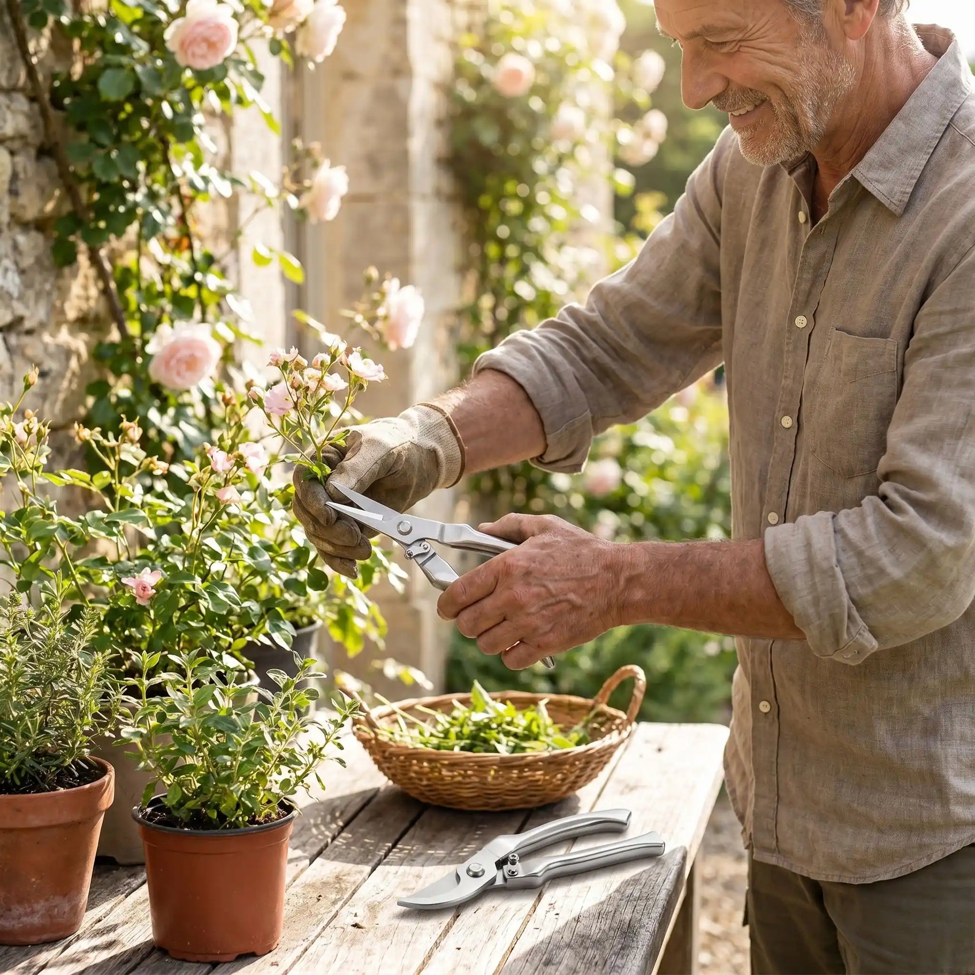 sécateur utilise par homme