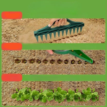 semoir manuel plantoir a 12  dents demonstrarion plantes qui poussent