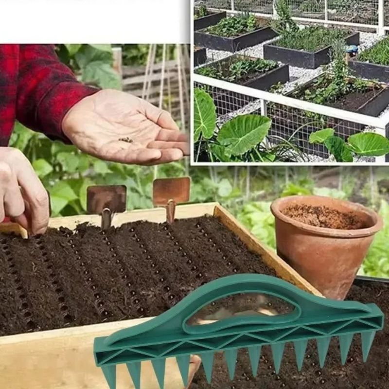 semoir manuel plantoir demonstration des trous semer