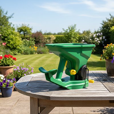 semoir manuel pour petite graine à pelouse ou jardin deposé sur table 