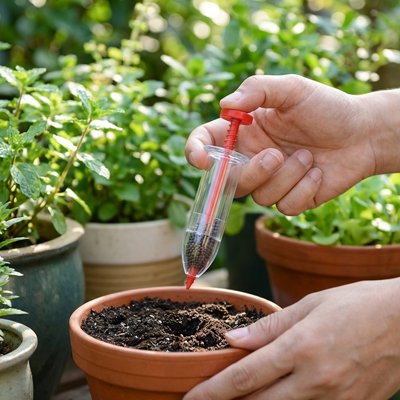 semoir manuel pour petites graines semant dans un pot